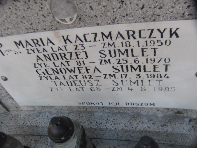 Genowefa Sumlet Sosnowiec Wniebowzięcia NMP - Grobonet - Wyszukiwarka osób pochowanych