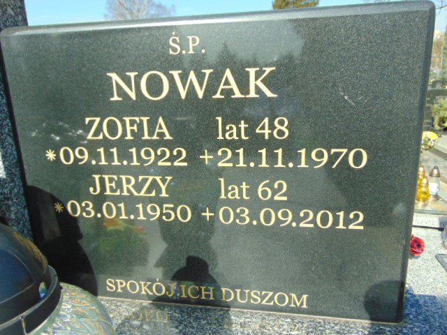 Zofia Nowak 1922 Sosnowiec Wniebowzięcia NMP - Grobonet - Wyszukiwarka osób pochowanych