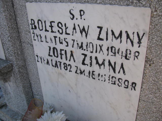 Zofia Zimna Sosnowiec Wniebowzięcia NMP - Grobonet - Wyszukiwarka osób pochowanych