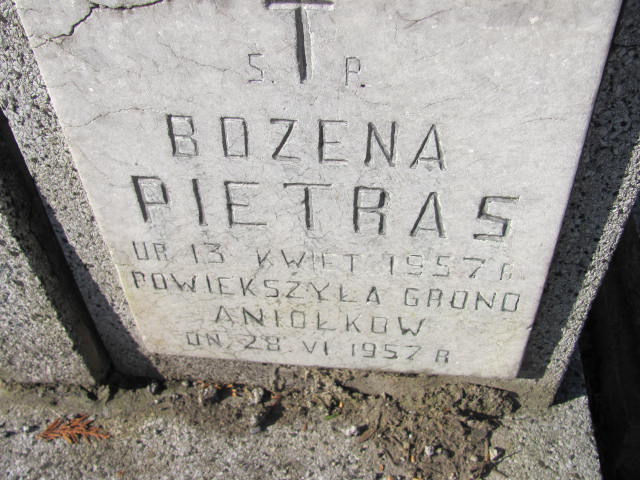 Bożena Pietras 1957 Sosnowiec Wniebowzięcia NMP - Grobonet - Wyszukiwarka osób pochowanych
