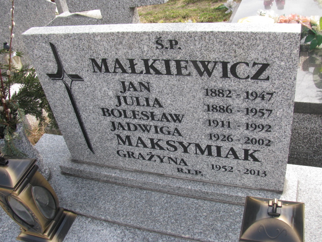 Julia Małkiewicz 1886 Sosnowiec Wniebowzięcia NMP - Grobonet - Wyszukiwarka osób pochowanych