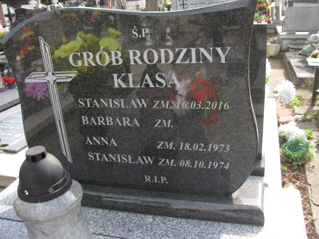 Anna Klasa Sosnowiec Wniebowzięcia NMP - Grobonet - Wyszukiwarka osób pochowanych