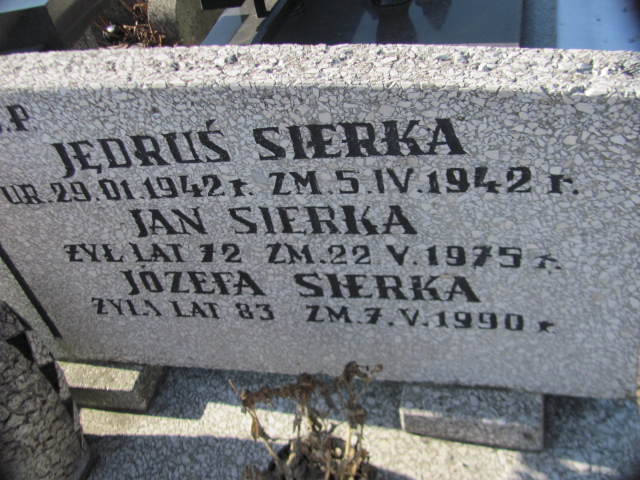 Jan Sierka Sosnowiec Wniebowzięcia NMP - Grobonet - Wyszukiwarka osób pochowanych