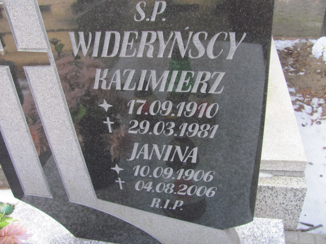 Kazimierz Wideryński 1910 Sosnowiec Wniebowzięcia NMP - Grobonet - Wyszukiwarka osób pochowanych