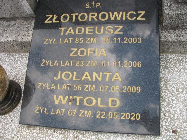 Witold Złotorowicz 1953 Sosnowiec Wniebowzięcia NMP - Grobonet - Wyszukiwarka osób pochowanych