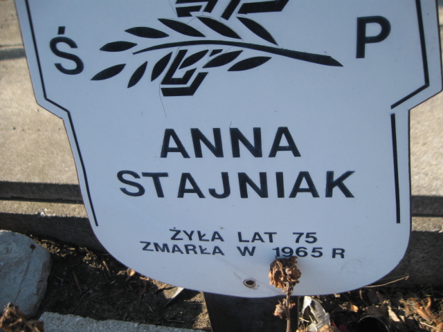 Anna Stajniak Sosnowiec Wniebowzięcia NMP - Grobonet - Wyszukiwarka osób pochowanych